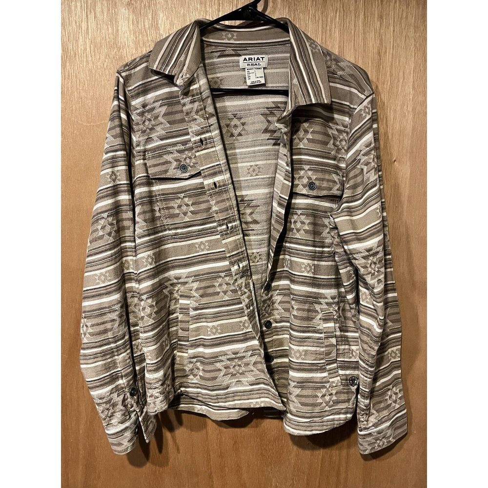 Ariat‎ Button Down Chore Jacket Shacket Dakota Jacquard Southwestern